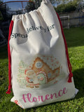 Personalised Santa sack - Santa/ gingerbread house