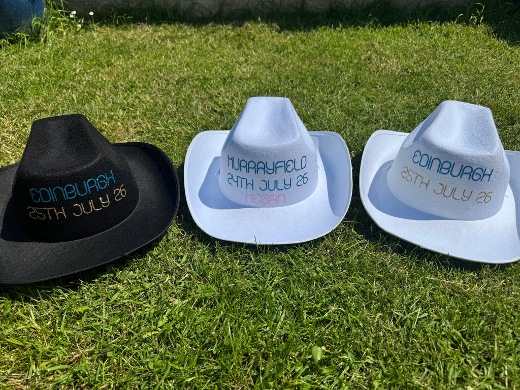 personalised cow boy hat