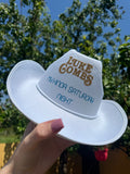 personalised cow boy hat