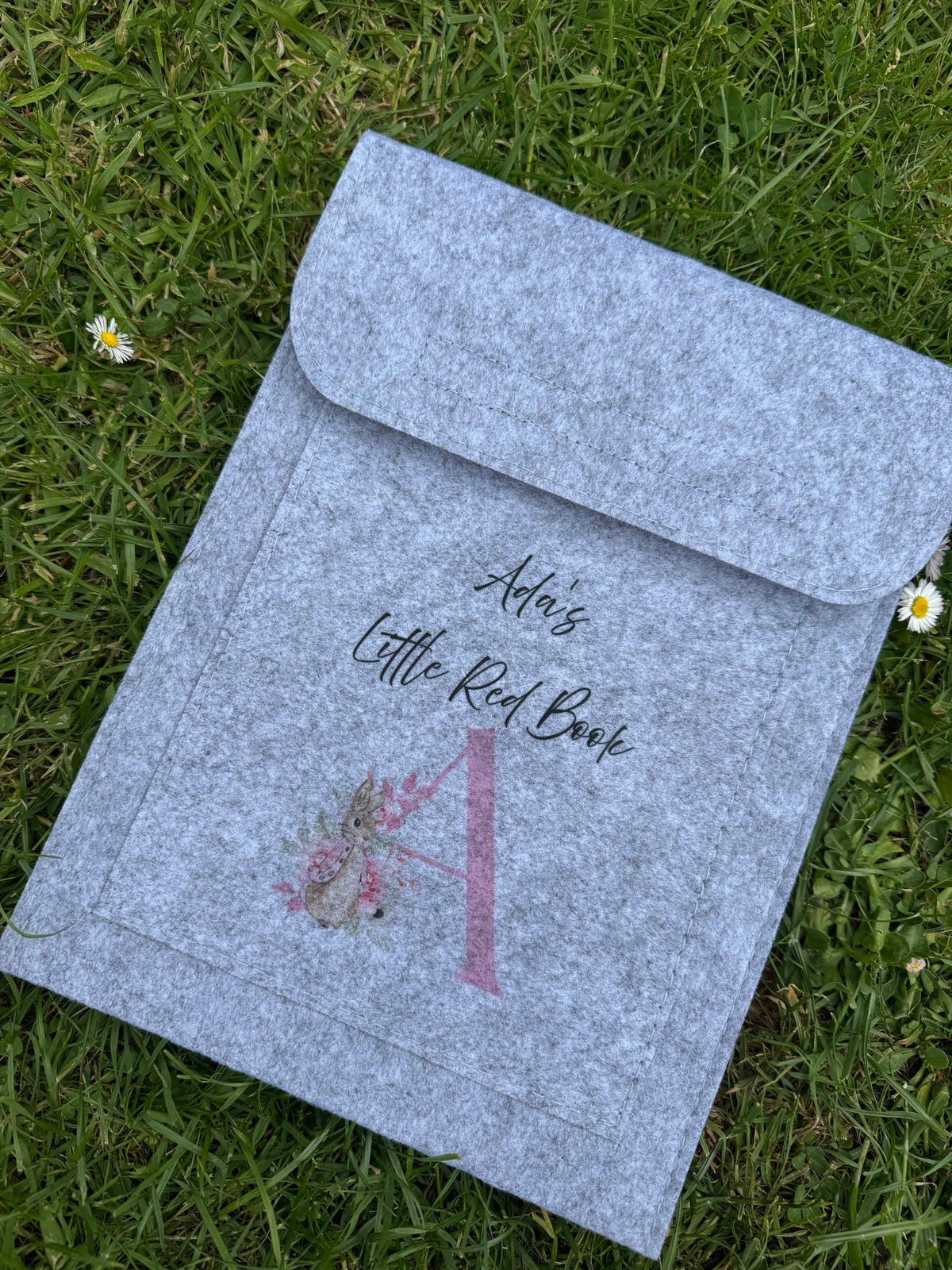 personalised little red book folder pink and blue bunny