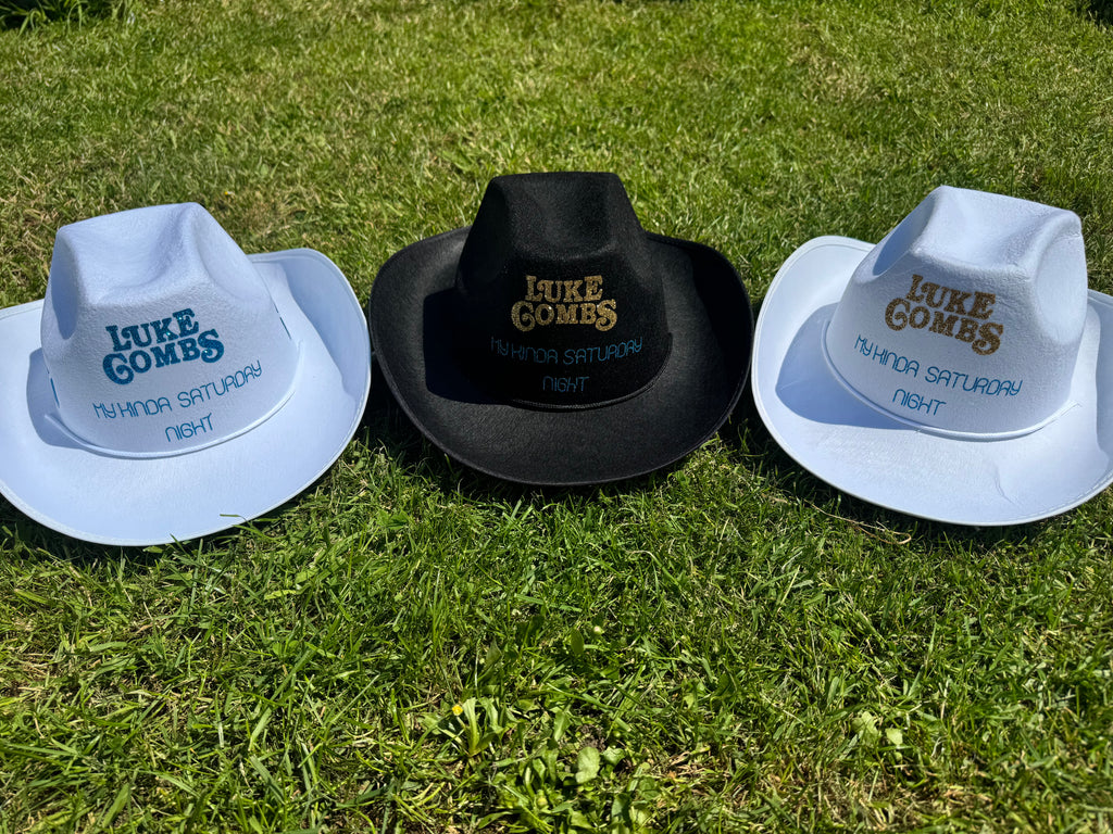 personalised cow boy hat