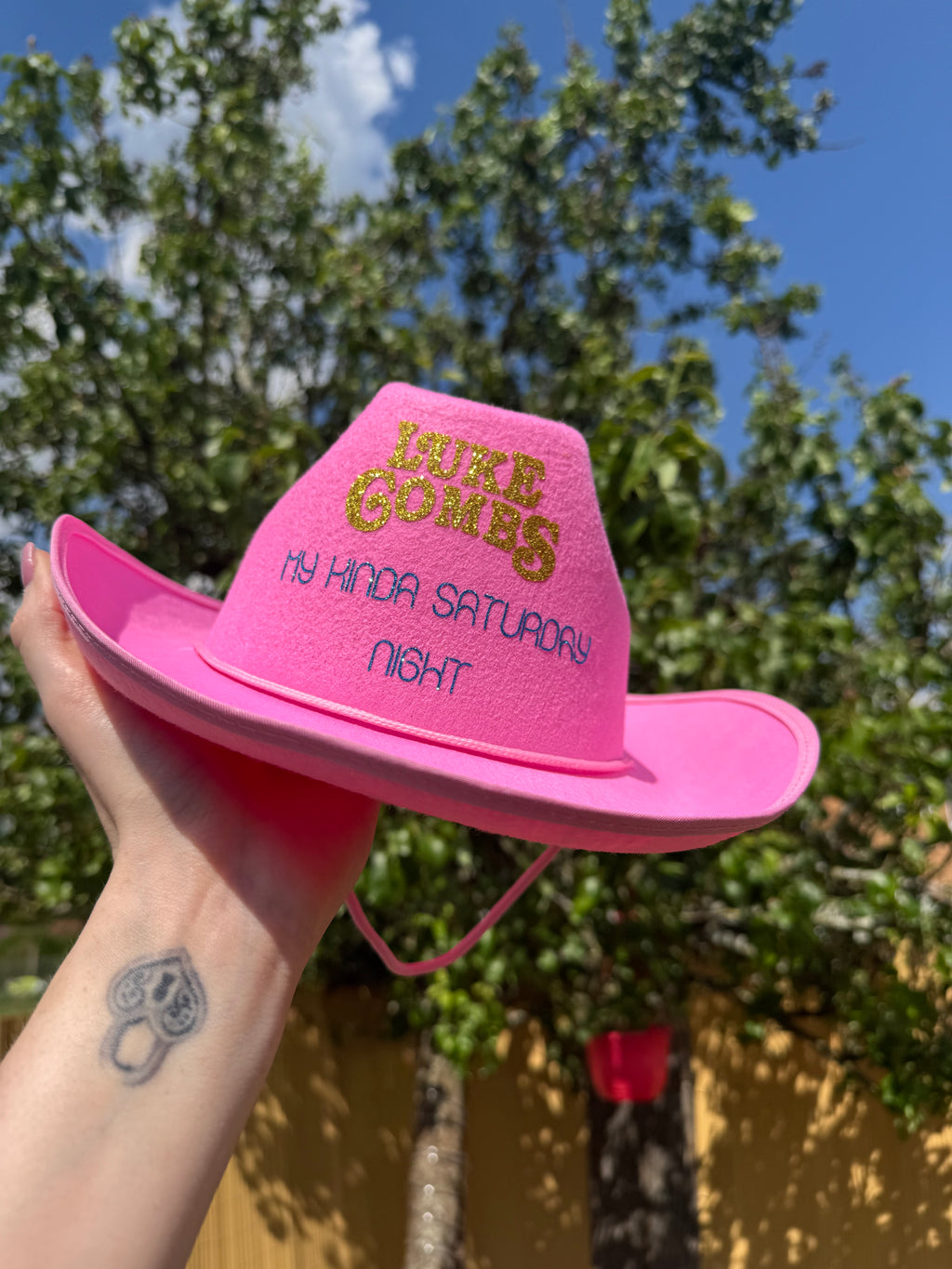 personalised cow boy hat